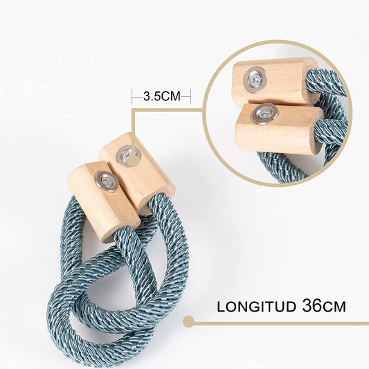 Abrazaderas Cortinas, Correas de Imán para Cortina, Hebillas Cuerda con Detalle de Madela de Gancho para la Decoración de Cortinas