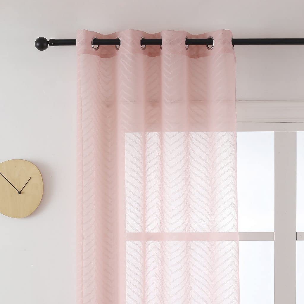 Cortina Salón Dormitorio Translñucido con diseño de Onduladas - Visillos Transparente 140x260cm para Salón Dormitorio Sala