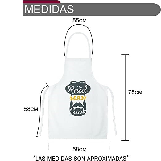 Delantales de Cocina , Ajustable Delantal Unisexo Adultos Delantales de Cocinero para Chef Jardinería Cafetería Barbacoa Pintar Hornear