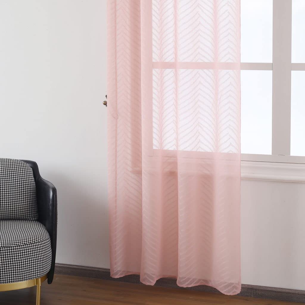 Cortina Salón Dormitorio Translñucido con diseño de Onduladas - Visillos Transparente 140x260cm para Salón Dormitorio Sala