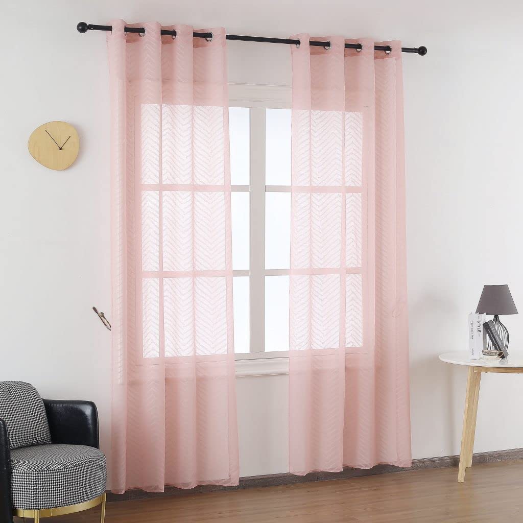 Cortina Salón Dormitorio Translñucido con diseño de Onduladas - Visillos Transparente 140x260cm para Salón Dormitorio Sala