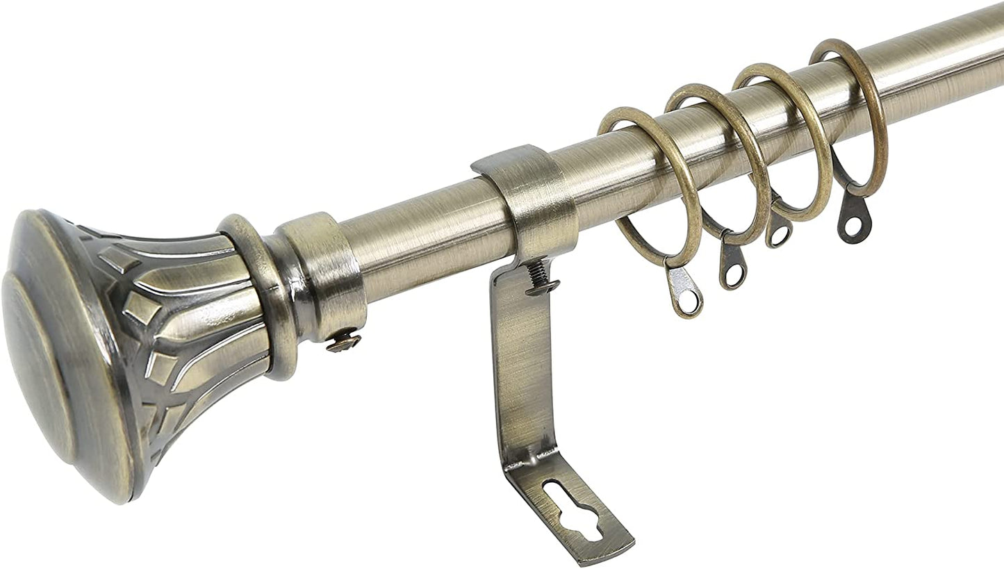 Barra Cortina Extensible Forja Universal - Barra Cortina Decolativa Extensible de Acero incluiye Soportes y Anillos