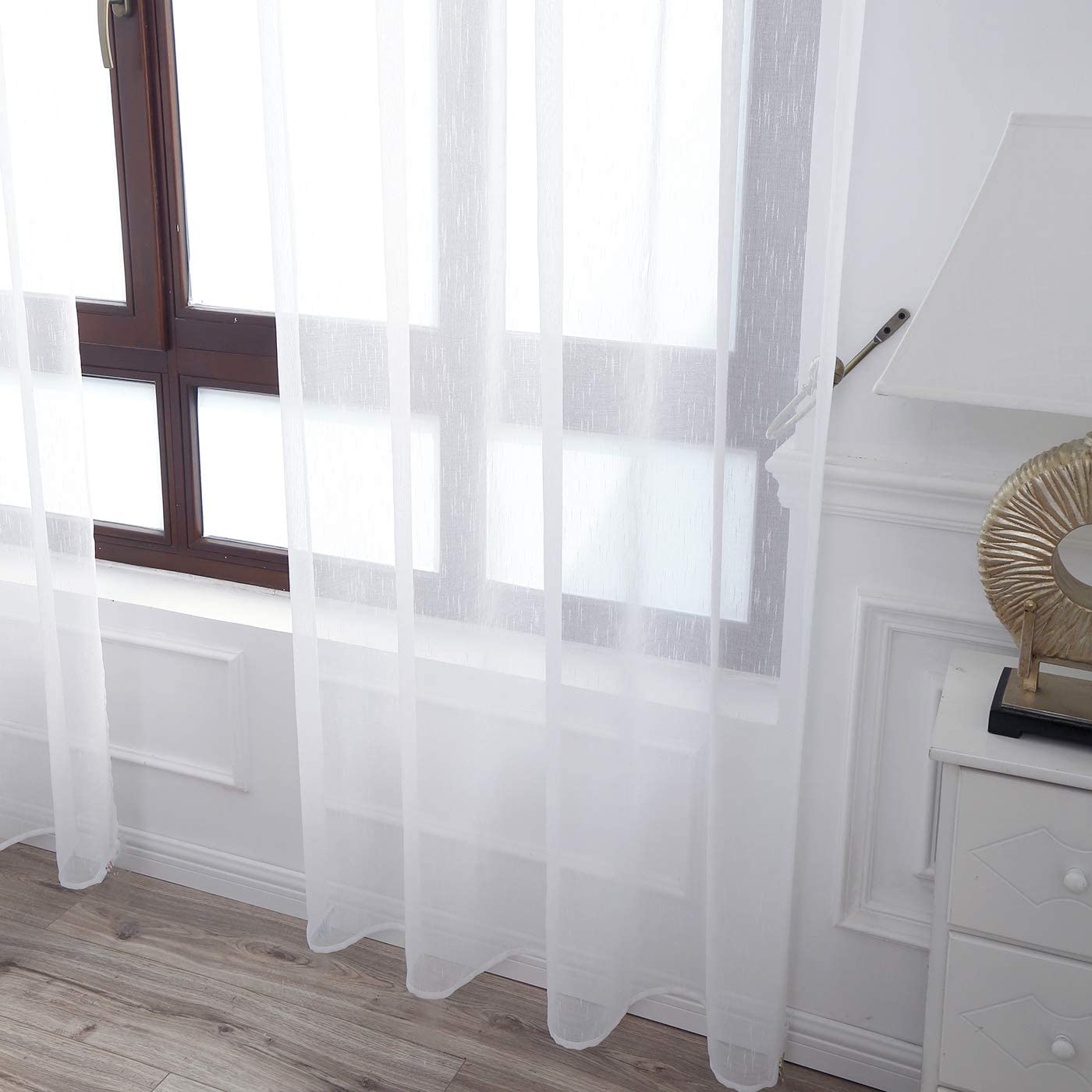 Cortinas Translúcida Fresca Transparente para Sala Cuarto Dormitorio Habitación Comedor Cocina Salón 140x260