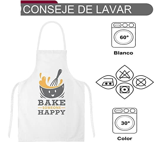 Delantales de Cocina , Ajustable Delantal Unisexo Adultos Delantales de Cocinero para Chef Jardinería Cafetería Barbacoa Pintar Hornear