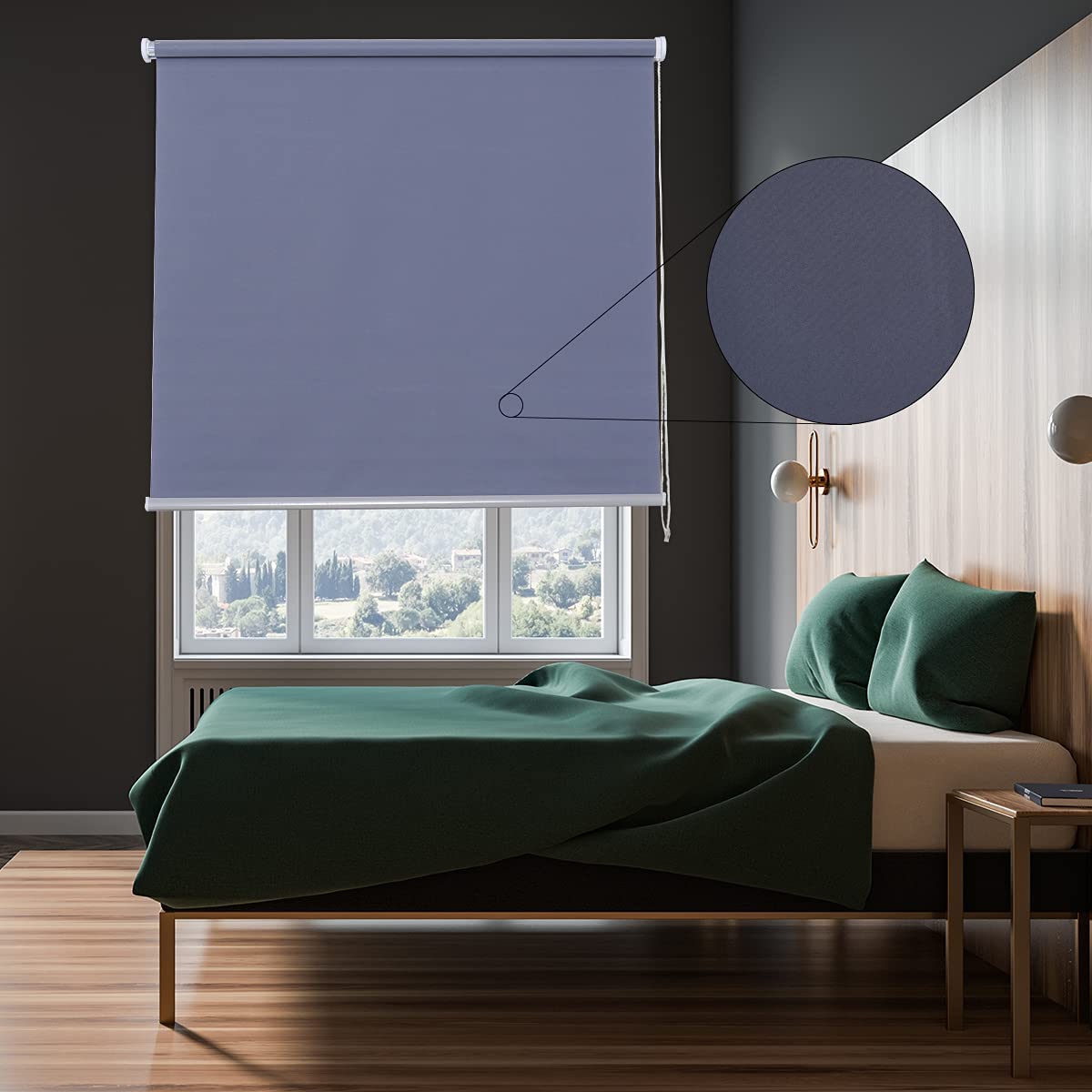 Estor Enrollable para Ventana SemiTranslúcido Liso de Poliéster