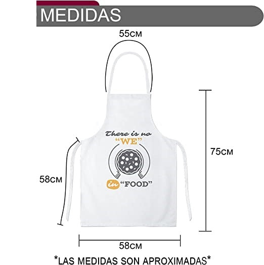 Delantales de Cocina , Ajustable Delantal Unisexo Adultos Delantales de Cocinero para Chef Jardinería Cafetería Barbacoa Pintar Hornear