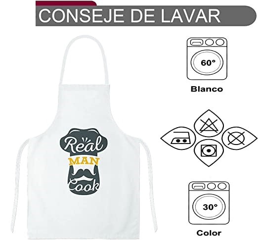 Delantales de Cocina , Ajustable Delantal Unisexo Adultos Delantales de Cocinero para Chef Jardinería Cafetería Barbacoa Pintar Hornear