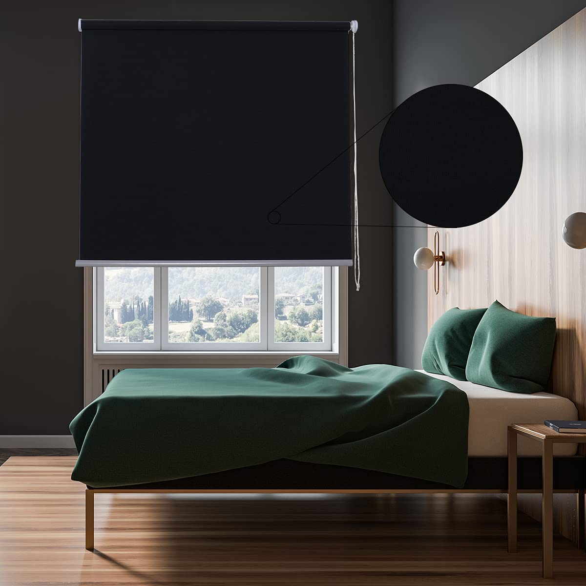 Estor Enrollable para Ventana SemiTranslúcido Liso de Poliéster