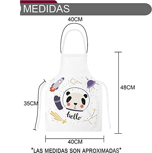 Delantal Niño, Delantal Ajustable para Niñas Niños, Delantales de Cocina para Cocinar Hornear Pintar