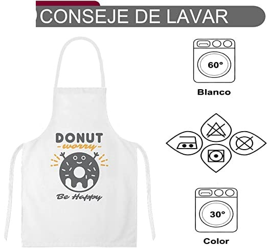 Delantales de Cocina , Ajustable Delantal Unisexo Adultos Delantales de Cocinero para Chef Jardinería Cafetería Barbacoa Pintar Hornear