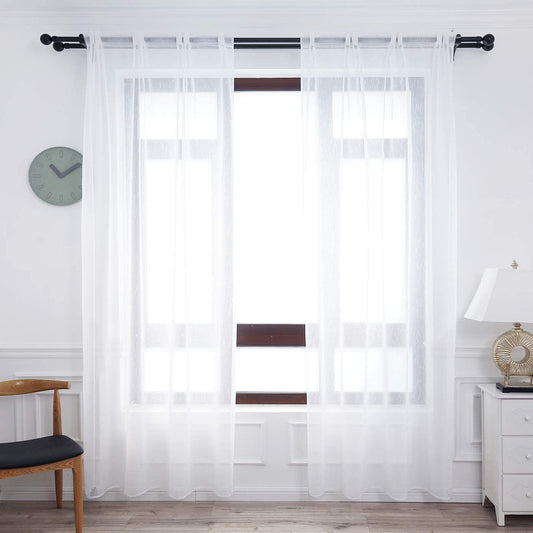 Cortinas Translúcida Fresca Transparente para Sala Cuarto Dormitorio Habitación Comedor Cocina Salón 140x260