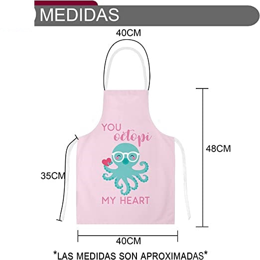 Delantal Niño, Delantal Ajustable para Niñas Niños, Delantales de Cocina para Cocinar Hornear Pintar