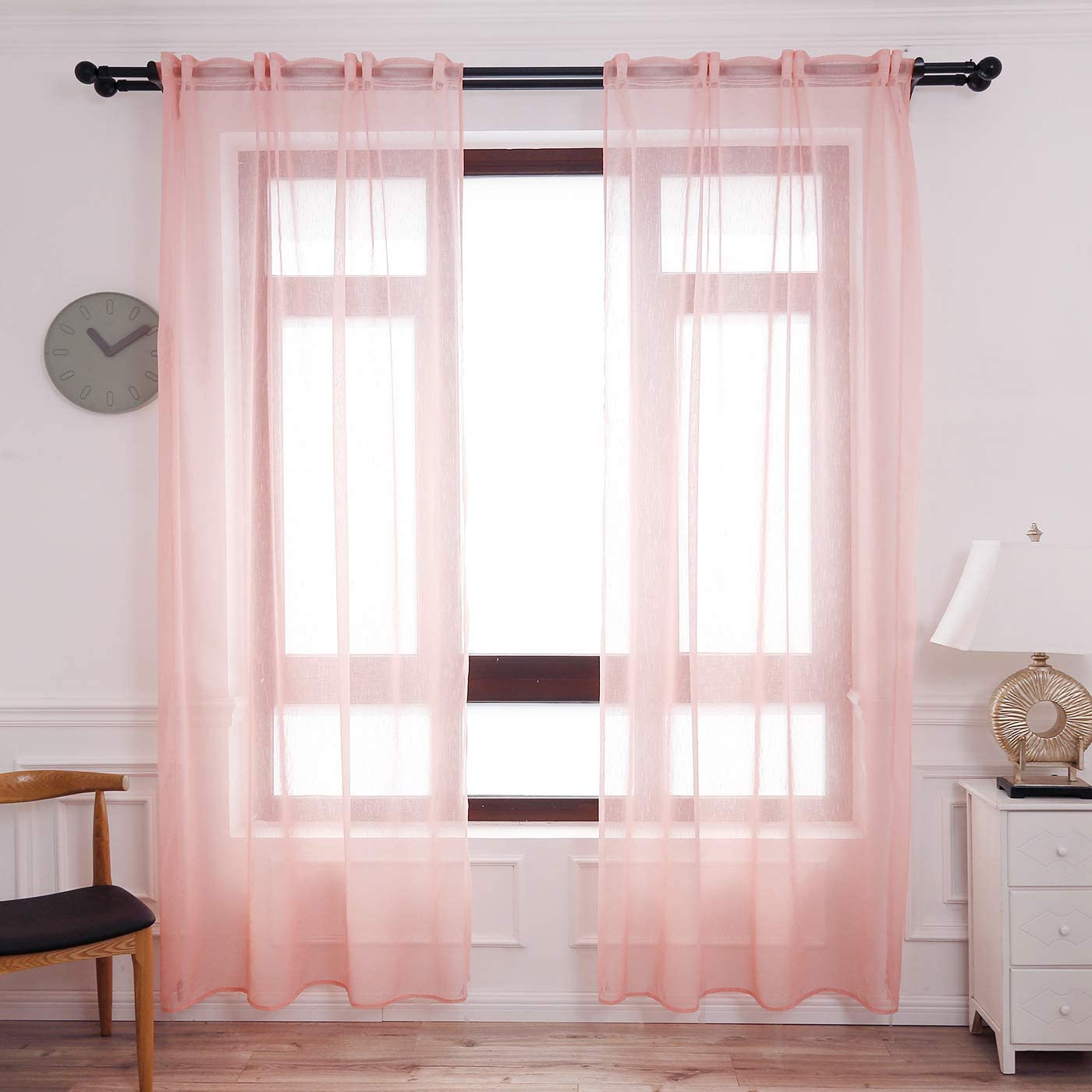 Cortinas Translúcida Fresca Transparente para Sala Cuarto Dormitorio Habitación Comedor Cocina Salón 140x260