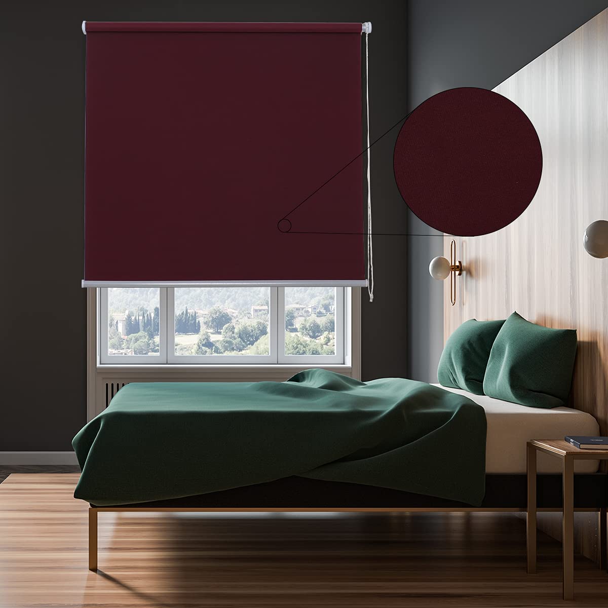 Estor Enrollable para Ventana SemiTranslúcido Liso de Poliéster