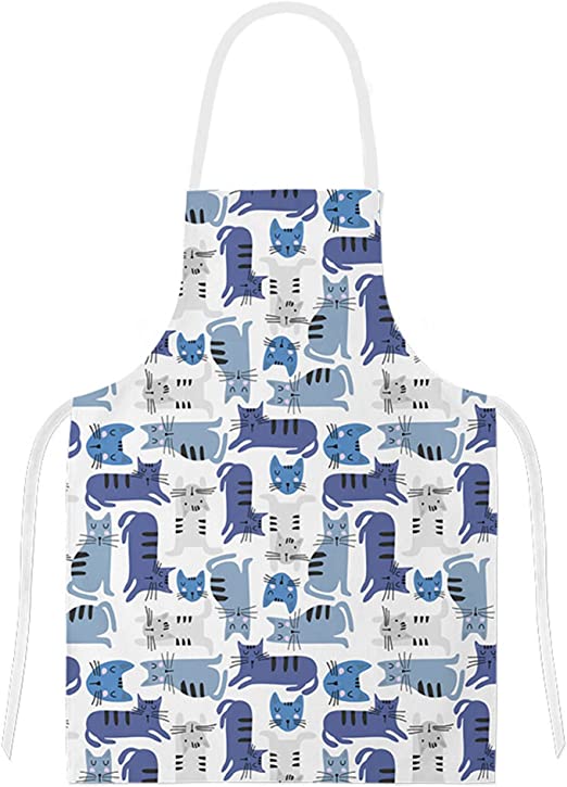 Delantales de Cocina , Ajustable Delantal Unisexo Adultos Delantales de Cocinero para Chef Jardinería Cafetería Barbacoa Pintar Hornear