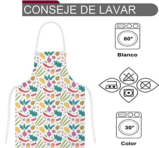 Delantales de Cocina , Ajustable Delantal Unisexo Adultos Delantales de Cocinero para Chef Jardinería Cafetería Barbacoa Pintar Hornear