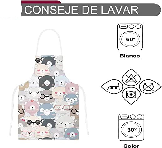 Delantal Niño, Delantal Ajustable para Niñas Niños, Delantales de Cocina para Cocinar Hornear Pintar