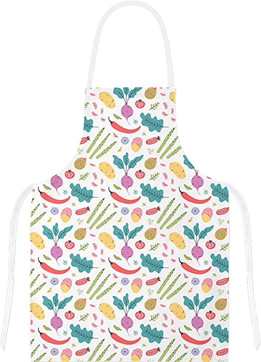 Delantales de Cocina , Ajustable Delantal Unisexo Adultos Delantales de Cocinero para Chef Jardinería Cafetería Barbacoa Pintar Hornear