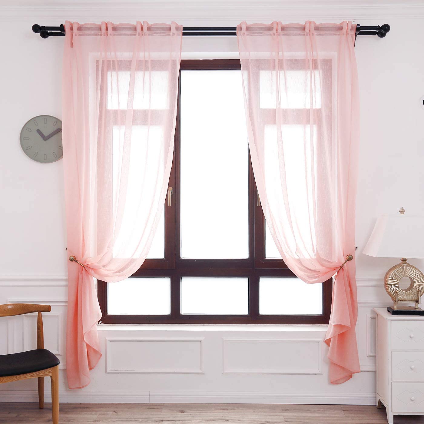 Cortinas Translúcida Fresca Transparente para Sala Cuarto Dormitorio Habitación Comedor Cocina Salón 140x260