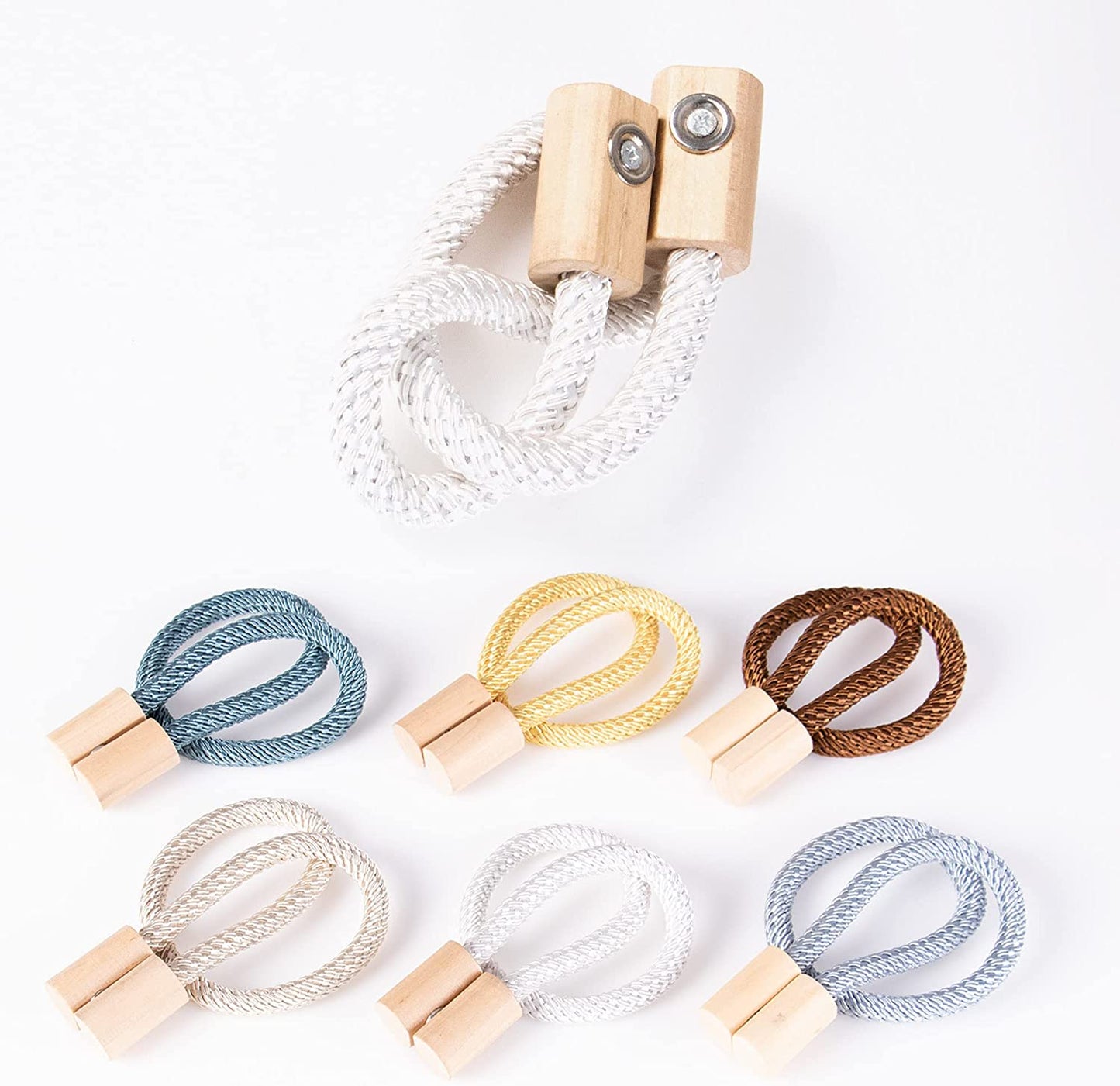 Abrazaderas Cortinas, Correas de Imán para Cortina, Hebillas Cuerda con Detalle de Madela de Gancho para la Decoración de Cortinas