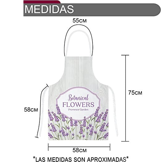 Delantales de Cocina , Ajustable Delantal Unisexo Adultos Delantales de Cocinero para Chef Jardinería Cafetería Barbacoa Pintar Hornear