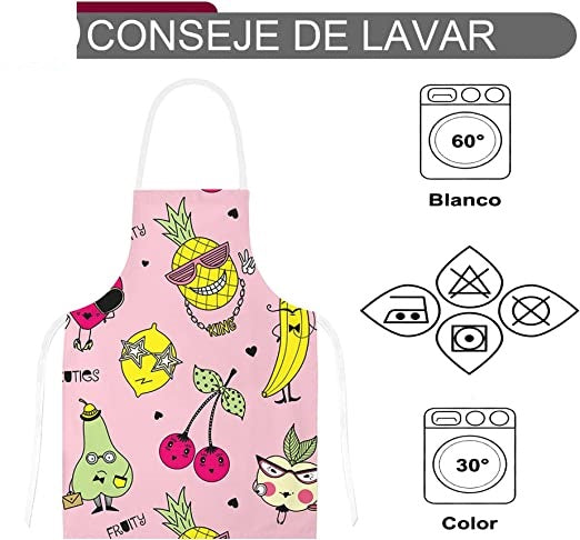 Delantal Niño, Delantal Ajustable para Niñas Niños, Delantales de Cocina para Cocinar Hornear Pintar