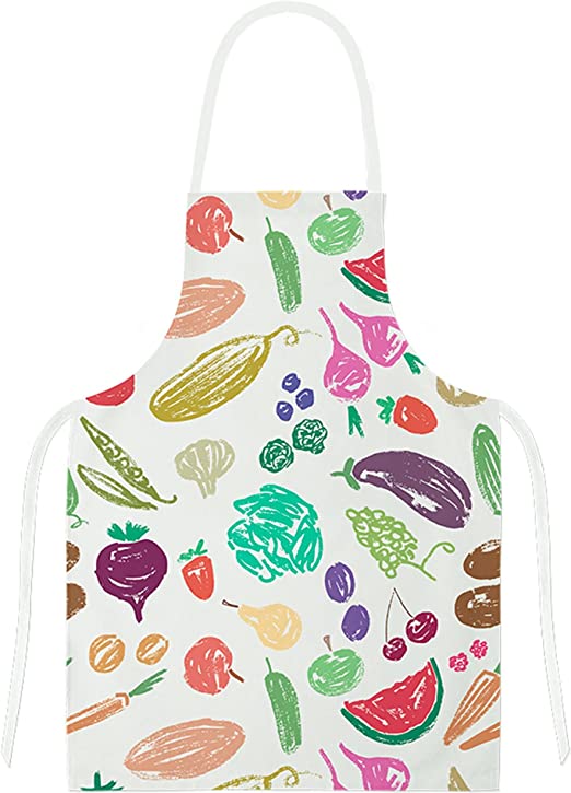 Delantales de Cocina , Ajustable Delantal Unisexo Adultos Delantales de Cocinero para Chef Jardinería Cafetería Barbacoa Pintar Hornear