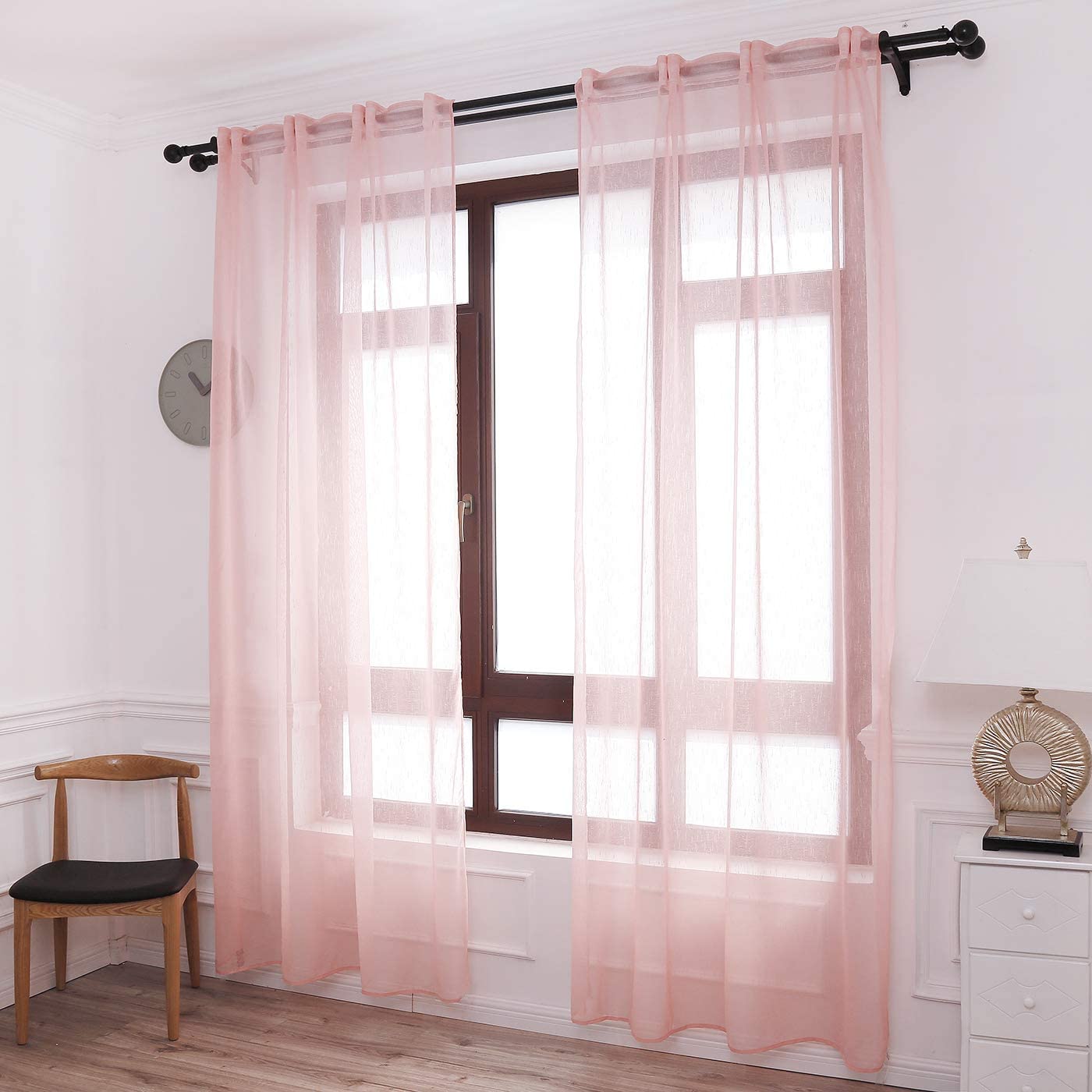 Cortinas Translúcida Fresca Transparente para Sala Cuarto Dormitorio Habitación Comedor Cocina Salón 140x260