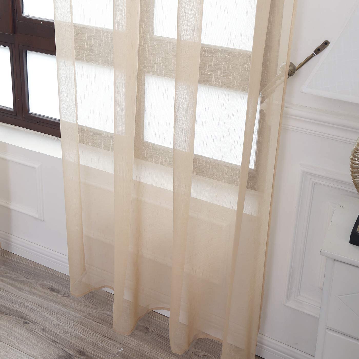 Cortinas Translúcida Fresca Transparente para Sala Cuarto Dormitorio Habitación Comedor Cocina Salón 140x260