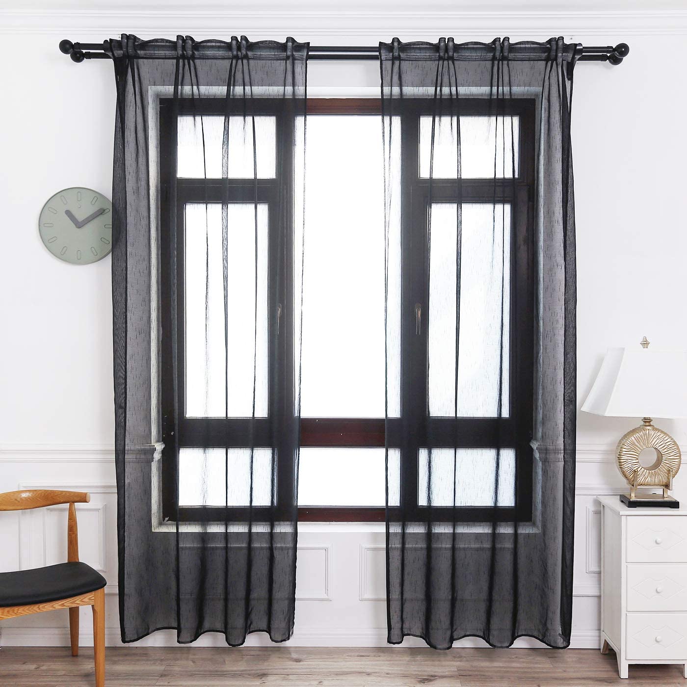 Cortinas Translúcida Fresca Transparente para Sala Cuarto Dormitorio Habitación Comedor Cocina Salón 140x260