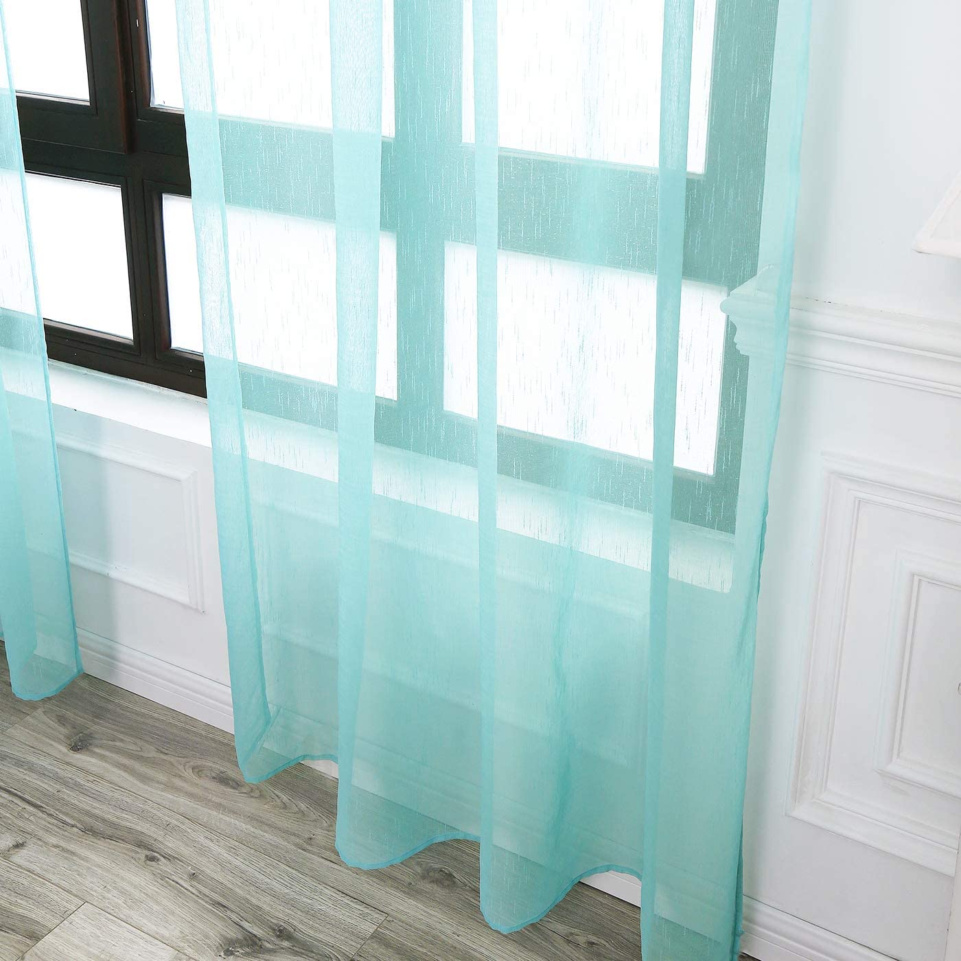 Cortinas Translúcida Fresca Transparente para Sala Cuarto Dormitorio Habitación Comedor Cocina Salón 140x260