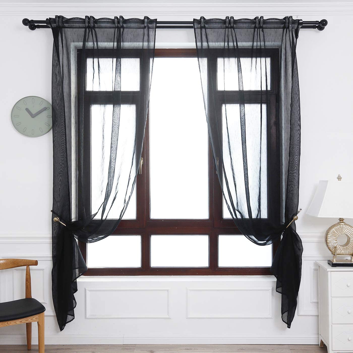 Cortinas Translúcida Fresca Transparente para Sala Cuarto Dormitorio Habitación Comedor Cocina Salón 140x260