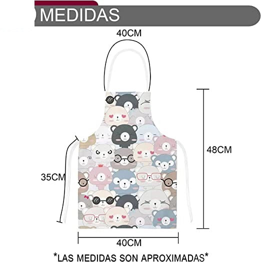 Delantal Niño, Delantal Ajustable para Niñas Niños, Delantales de Cocina para Cocinar Hornear Pintar