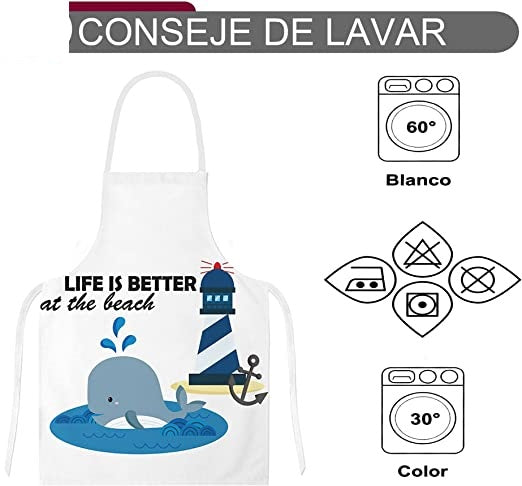 Delantal Niño, Delantal Ajustable para Niñas Niños, Delantales de Cocina para Cocinar Hornear Pintar
