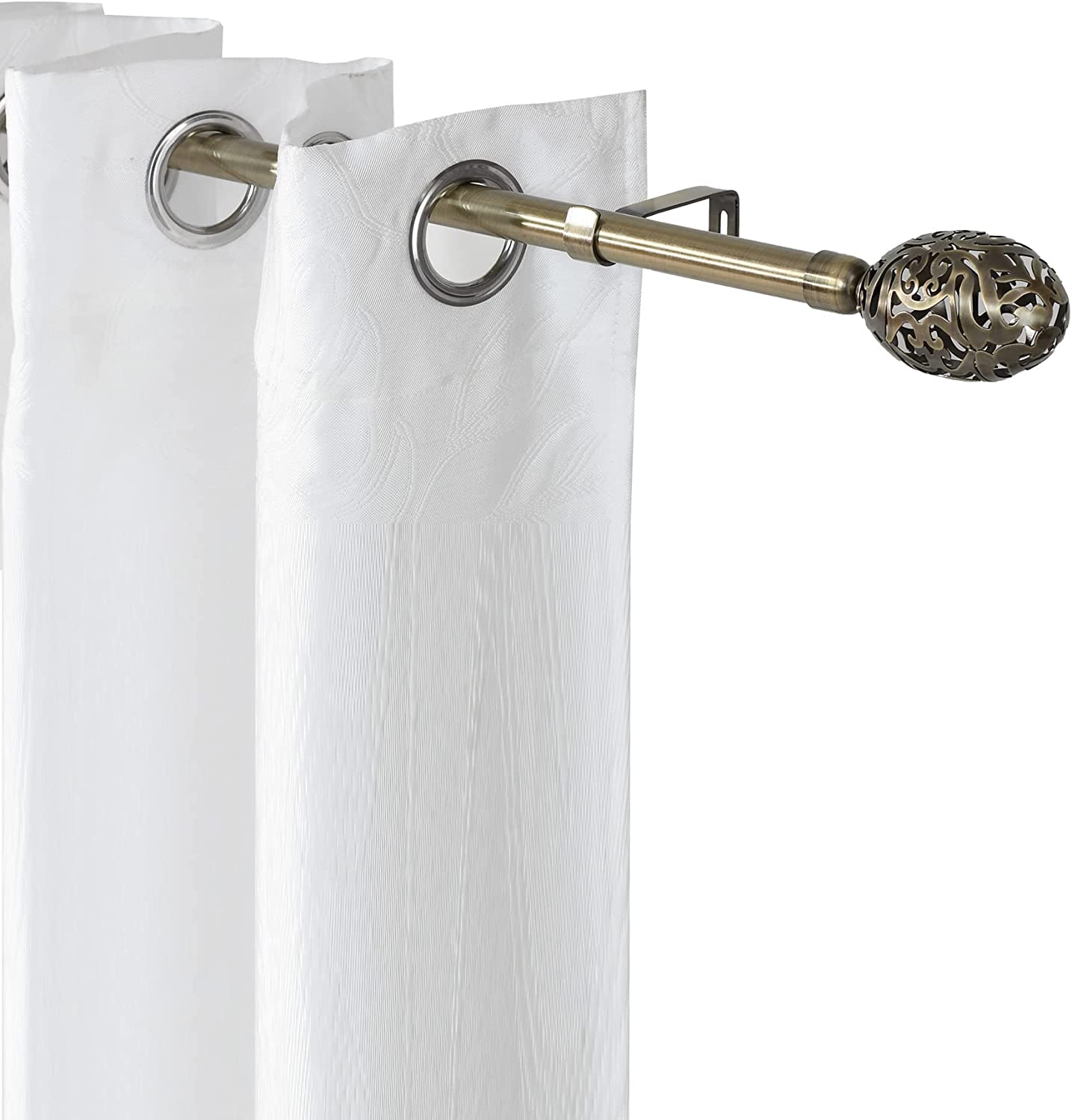 Barra Cortina Extensible Forja Universal - Barra Cortina Decolativa Extensible de Acero incluiye Soportes y Anillos