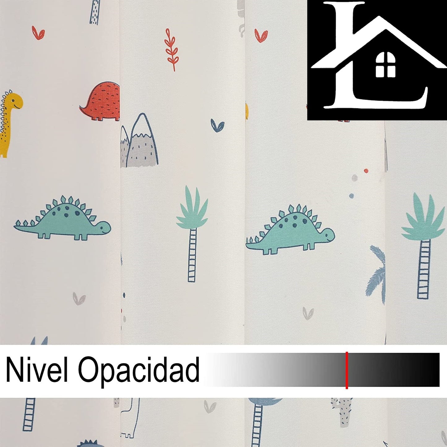 Cortinas Infantiles Niño Semiopaco Dos Paneles de 140x260cm- Cortinas Visillos Juveniles Animales para Habitación Sala de Estar 2 Piezas