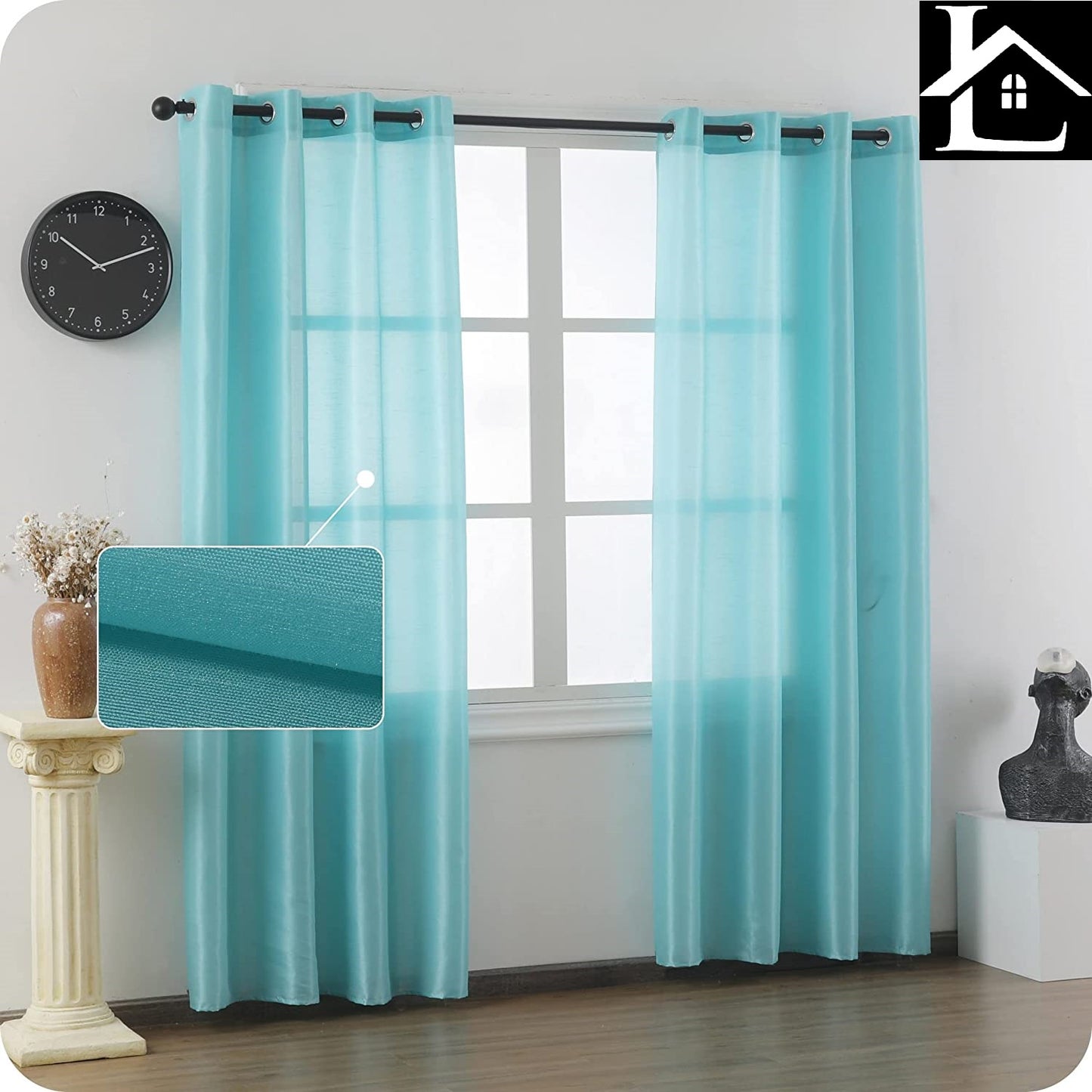 Cortina Salón Dormitorio Translúcido Tejido imitación Doble Palacio - Cortina Visillo Liso Suave de 140x260cm