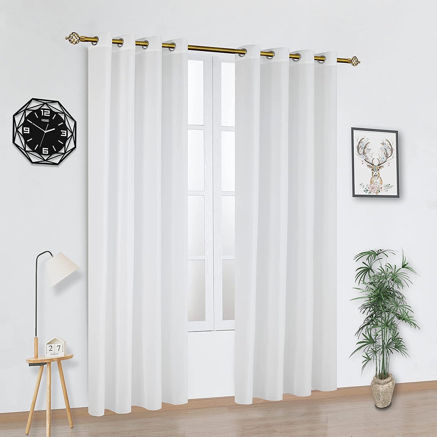 Cortina Salón Dormitorio Translucido de Gasa Estampado - Visillo Estampado Tejido de Gasa Beige para Salón Dormitorio