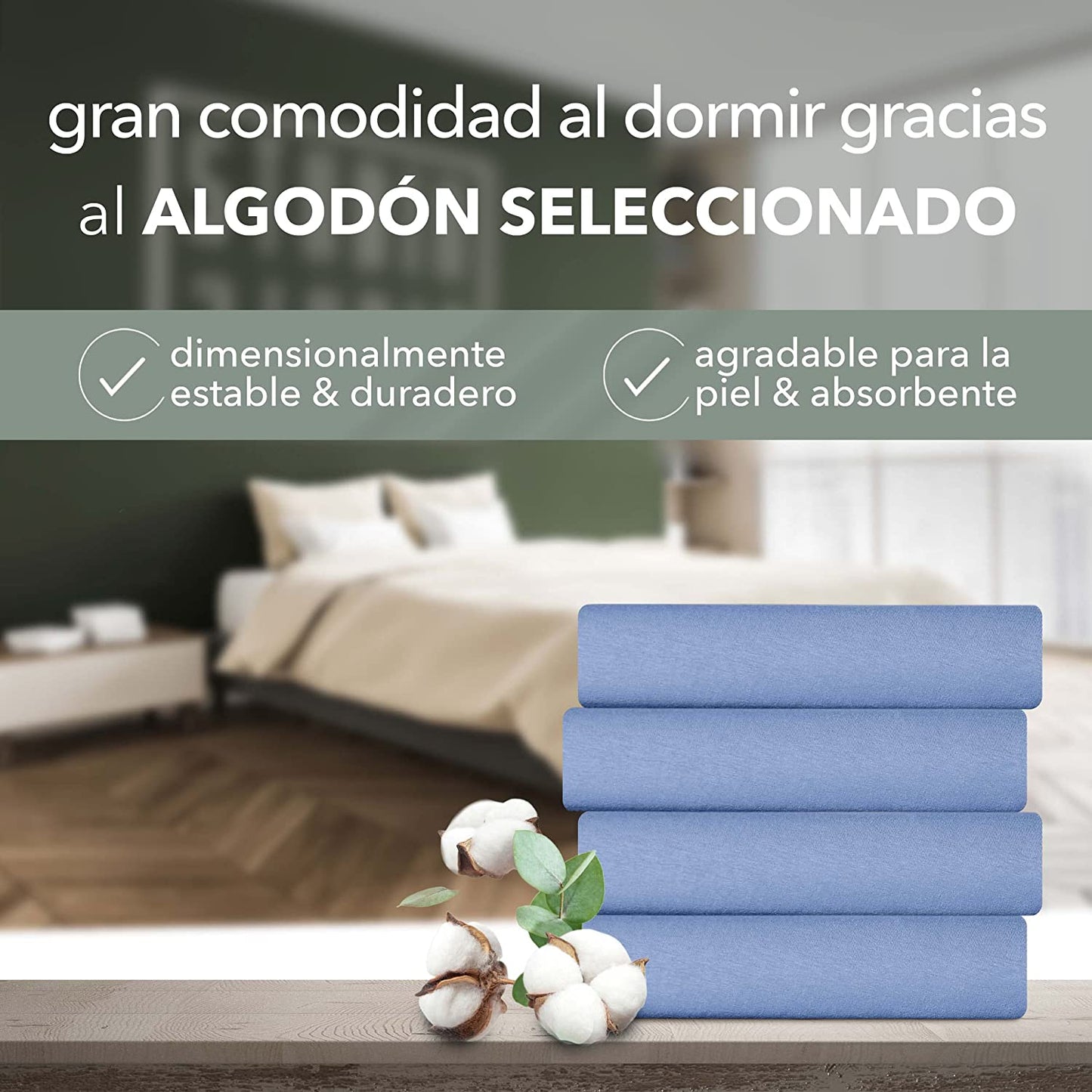 Sabana Bajera Ajustable 100% ALGODÓN Serie Oro Color