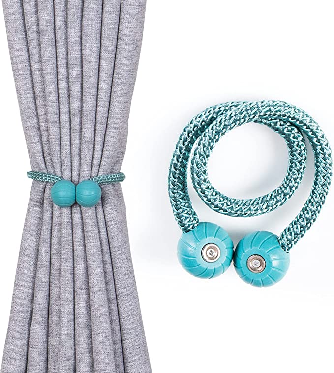 Abrazaderas Cortinas, Correas de Imán para Cortina, Hebillas Cuerda con Detalle de Bola de Gancho para la Decoración de Cortinas