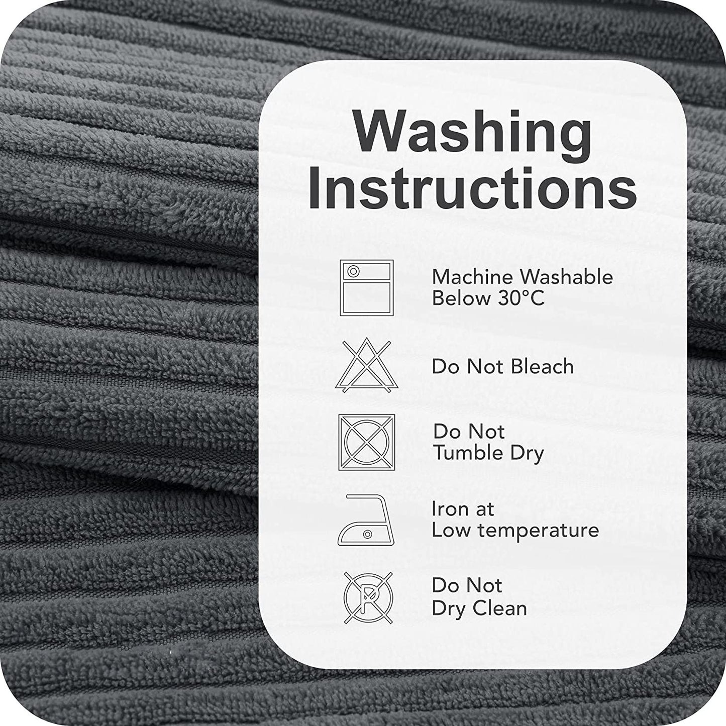 Funda de Cojines de Pana a Rayas Funda de Almohada Cuadrado Suave Decoración Moderna para Sofá Silla Habitación Cama Salón 45x45cm Gris