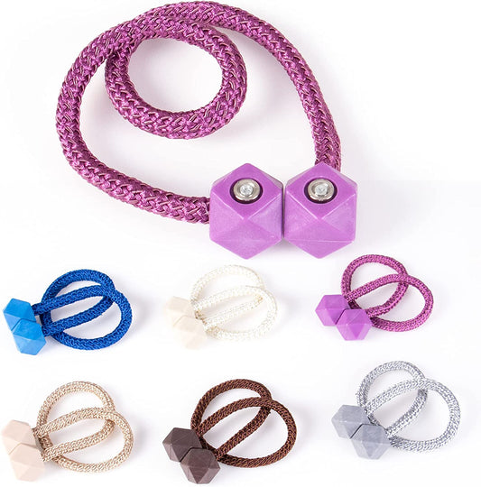 Abrazaderas Cortinas, Correas de Imán para Cortina, Hebillas Cuerda con Detalle de Bola de Gancho para la Decoración de Cortinas