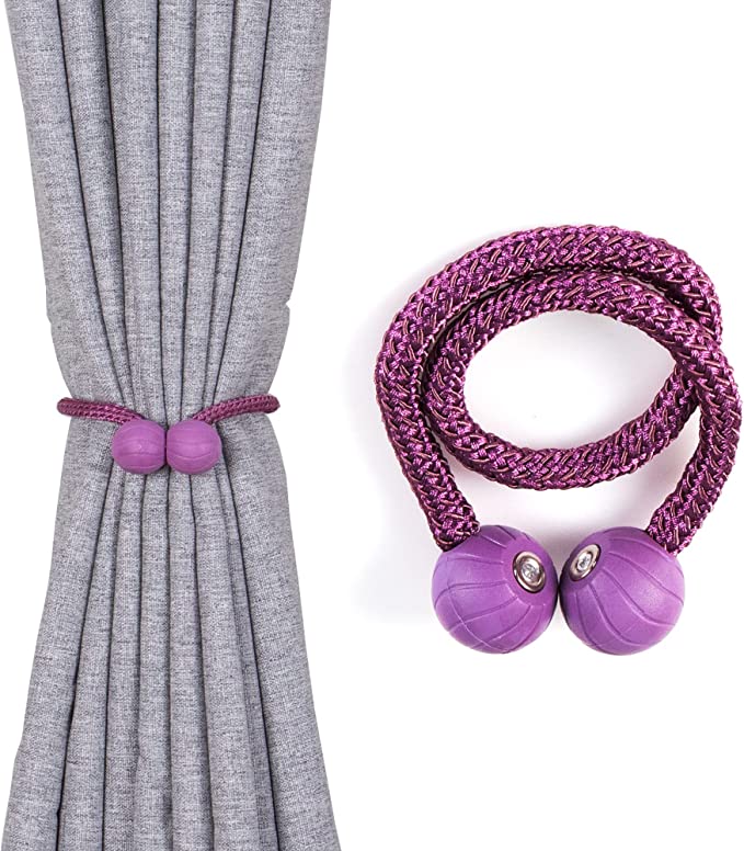 Abrazaderas Cortinas, Correas de Imán para Cortina, Hebillas Cuerda con Detalle de Bola de Gancho para la Decoración de Cortinas