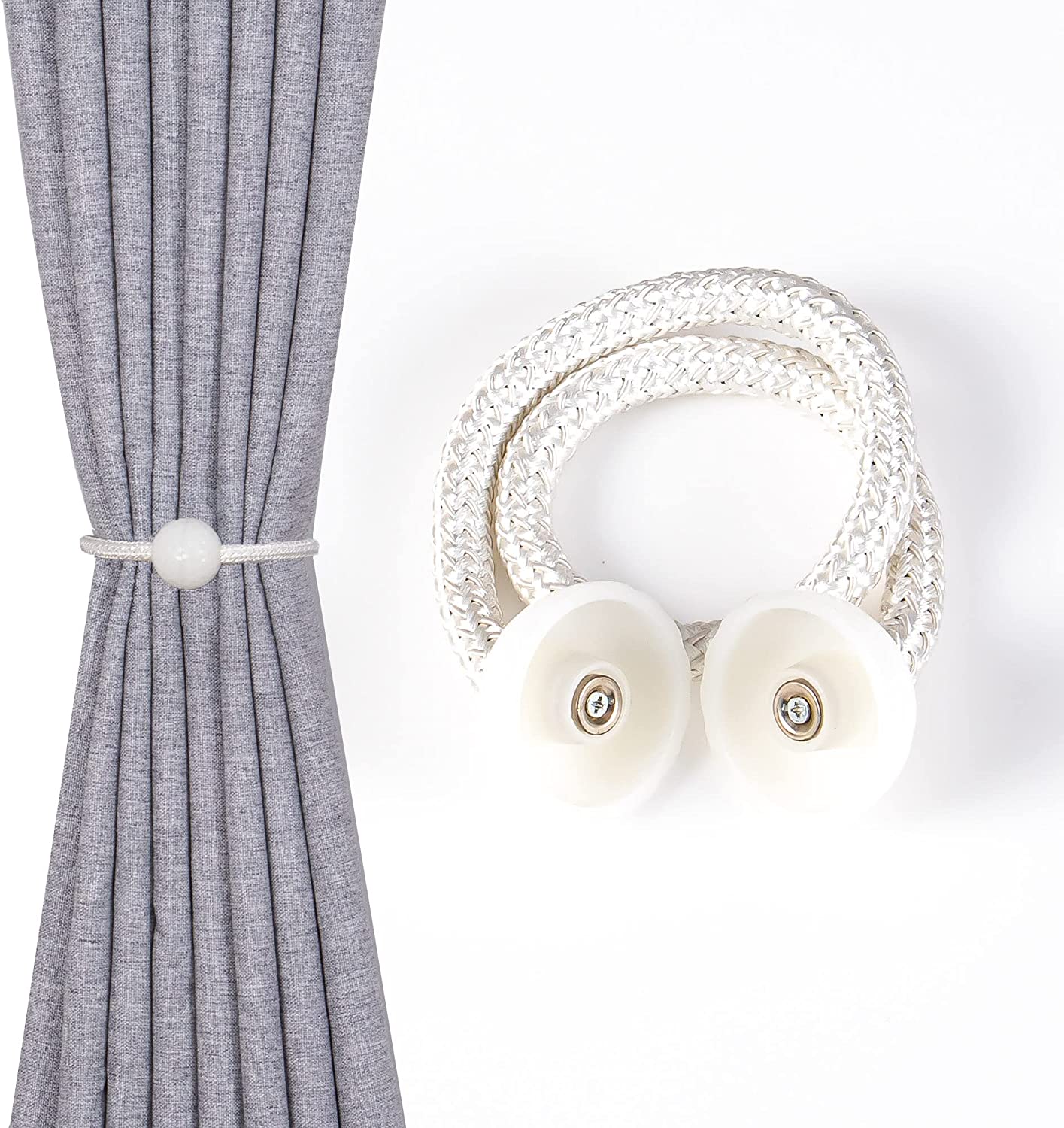 Abrazaderas Cortinas, Correas de Imán para Cortina, Hebillas Cuerda con Detalle de Bola de Gancho para la Decoración de Cortinas