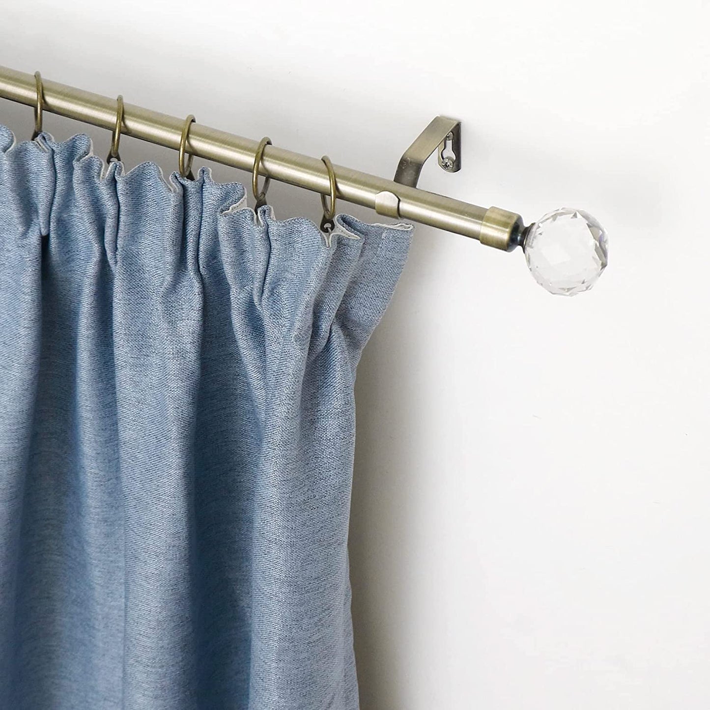 Barra Cortina Extensible Forja Universal - Barra Cortina Decolativa Extensible de Acero incluiye Soportes y Anillos