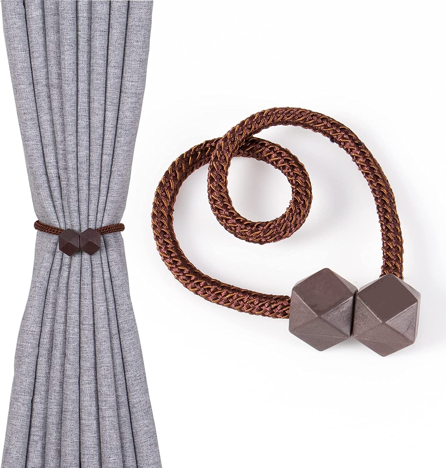 Abrazaderas Cortinas, Correas de Imán para Cortina, Hebillas Cuerda con Detalle de Bola de Gancho para la Decoración de Cortinas