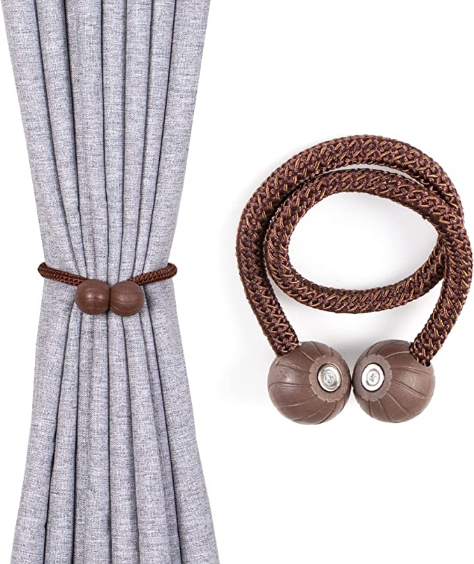 Abrazaderas Cortinas, Correas de Imán para Cortina, Hebillas Cuerda con Detalle de Bola de Gancho para la Decoración de Cortinas