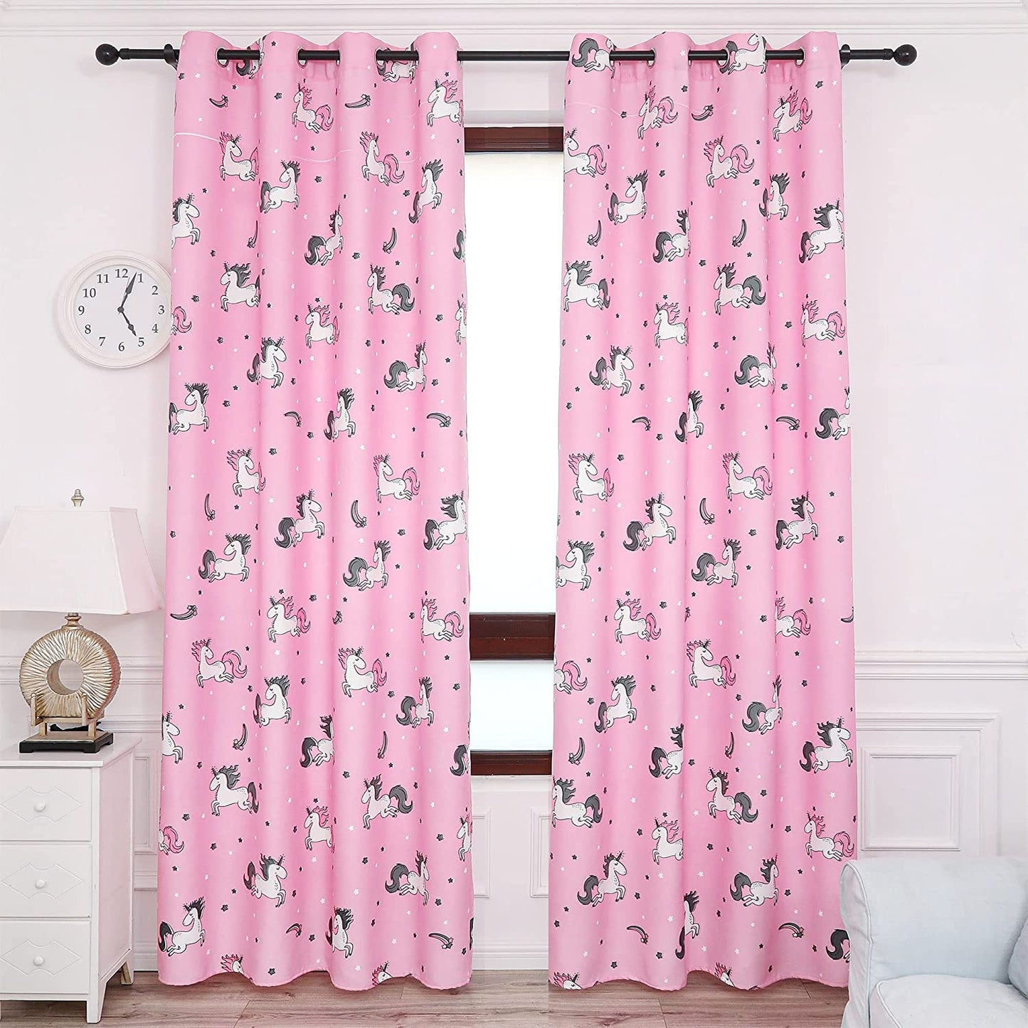 Cortinas Infantiles Niño Semiopaco Dos Paneles de 140x260cm- Cortinas Visillos Juveniles Animales para Habitación Sala de Estar 2 Piezas