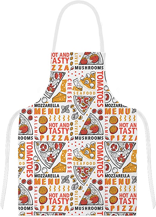 Delantales de Cocina , Ajustable Delantal Unisexo Adultos Delantales de Cocinero para Chef Jardinería Cafetería Barbacoa Pintar Hornear