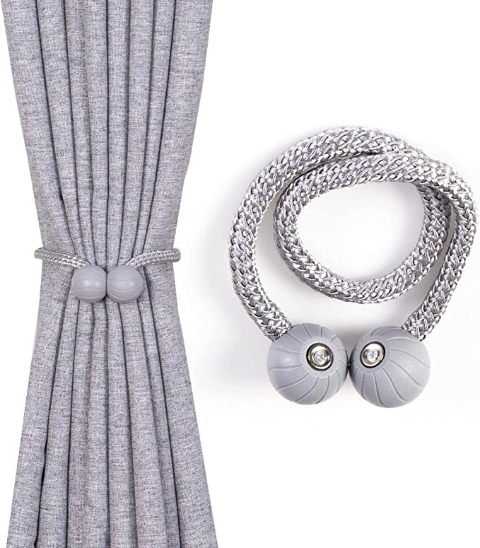 Abrazaderas Cortinas, Correas de Imán para Cortina, Hebillas Cuerda con Detalle de Bola de Gancho para la Decoración de Cortinas